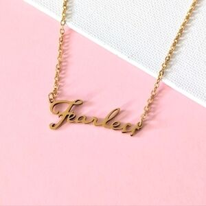 Taylor Swift "Fearless" Necklace Gold Colored Brand New